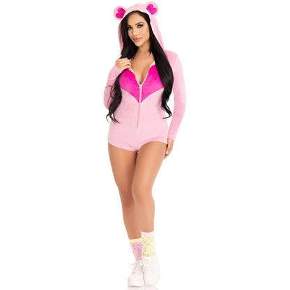 LEG AVENUE - TEDDY BEAR VELVET BODYSUIT PINK M - Kink&Play