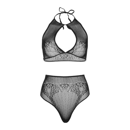 LEG AVENUE - TWO PIECES SET HALTER CROP TOP & THONG PANTY PANTY ONE SIZE - Kink&Play