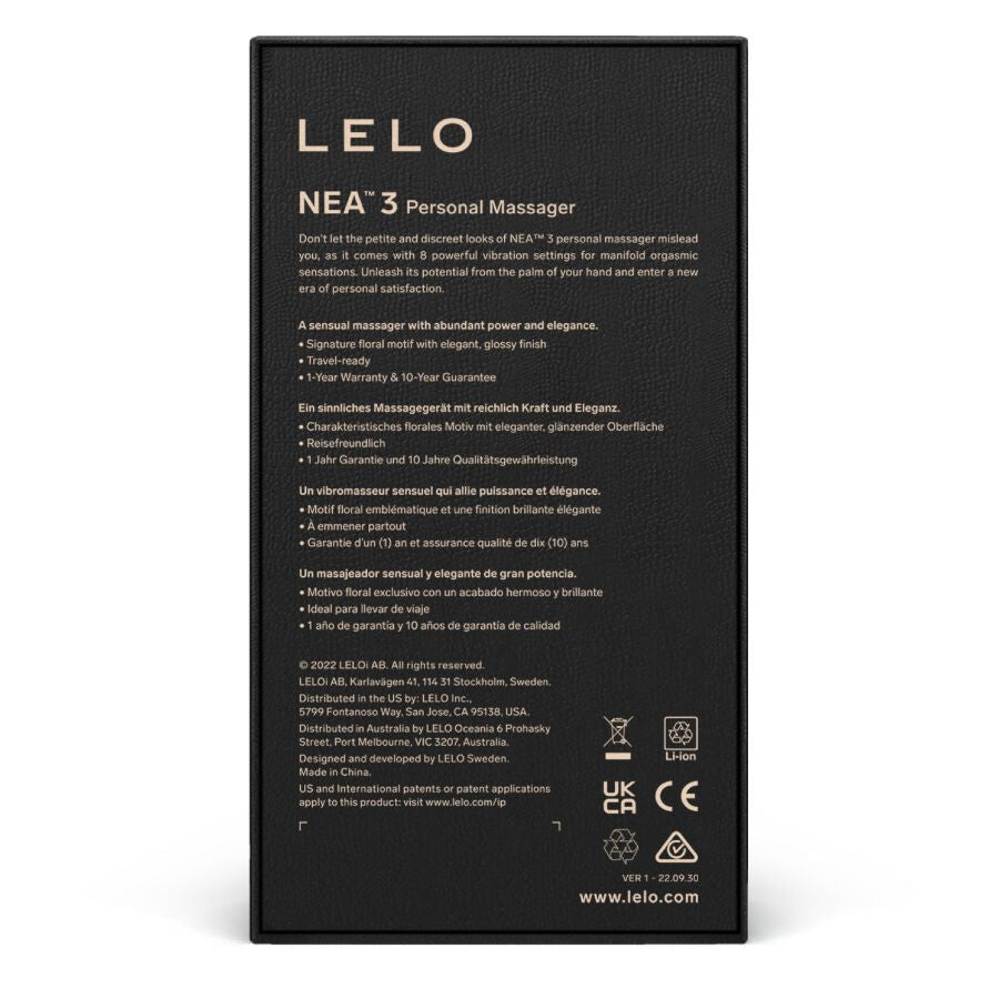 LELO - NEA 3 PERSONAL MASSAGER BLACK - Kink&Play