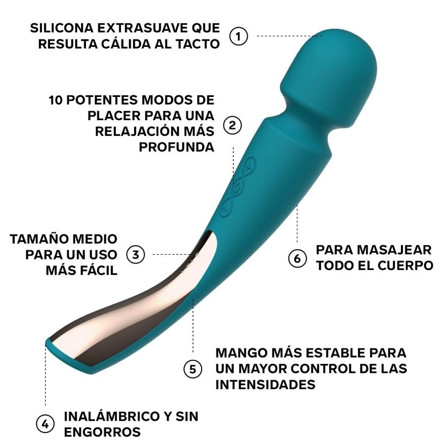 LELO - SMART MEDIUM WAND 2 OCEAN BLUE MASSAGER - Kink&Play