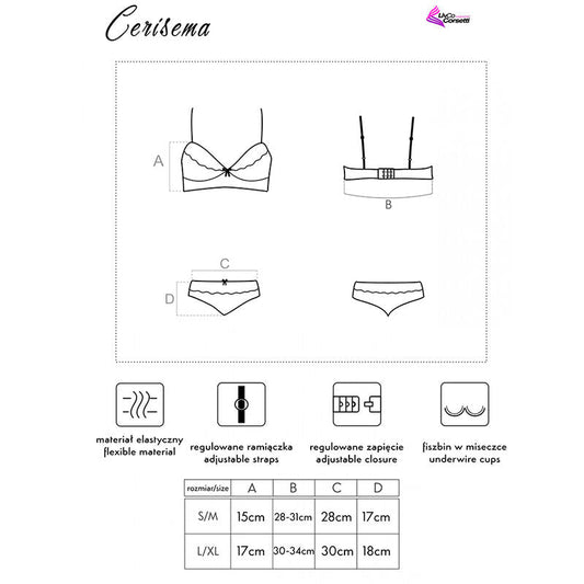 LIVCO CORSETTI FASHION - CERISEMA LC 21005 BRA + PANTY CORAL S/M - Kink&Play