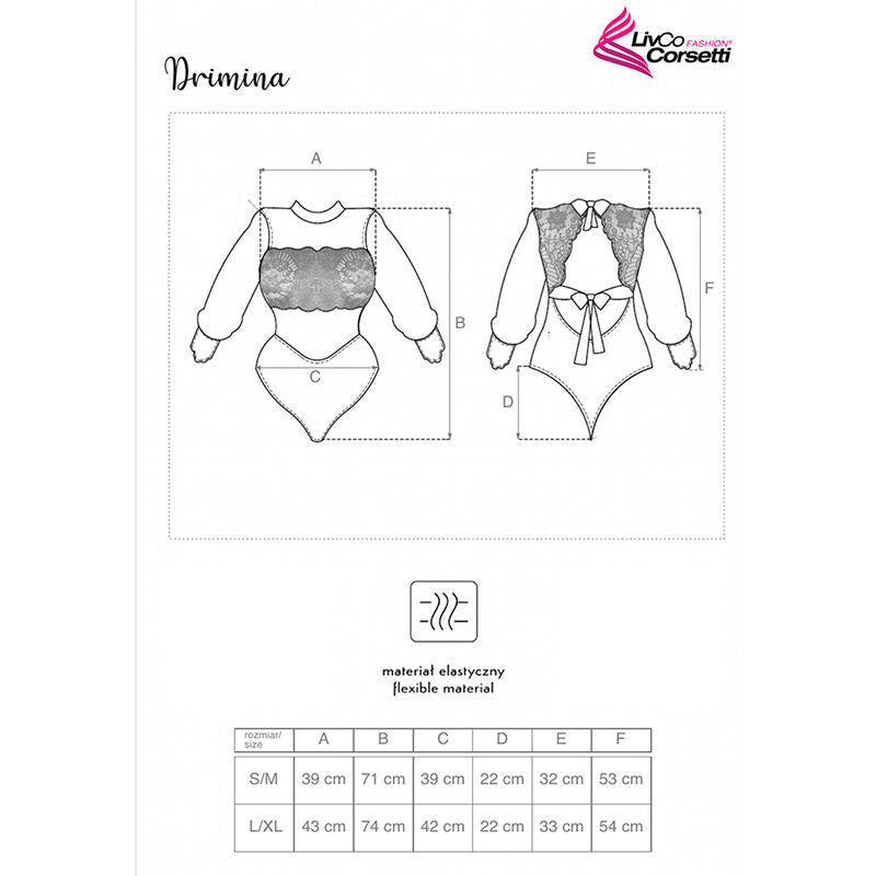 LIVCO CORSETTI FASHION - DRIMINA LC90690 BODY NANVY BLUE L/XL - Kink&Play