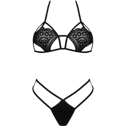LIVCO CORSETTI FASHION - JIMENA LC 20216 BRA + THONG BLACK ONE SIZE - Kink&Play