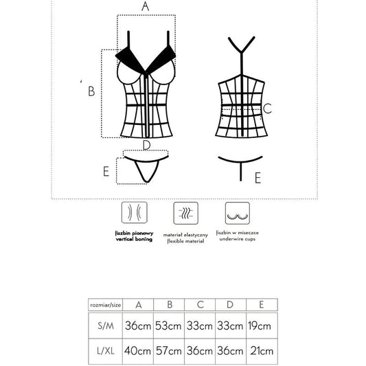 LIVCO CORSETTI FASHION - LAURA LC 20215 CORSET + THONG S/M - Kink&Play