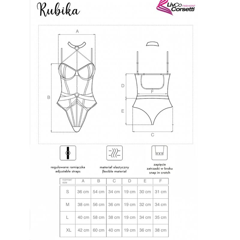 LIVCO CORSETTI FASHION - RUBIKA LC XG079 BODY WITH CHOKER BLACK S - Kink&Play