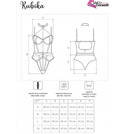 LIVCO CORSETTI FASHION - RUBIKA LC XG079 BODY WITH CHOKER BLACK S - Kink&Play