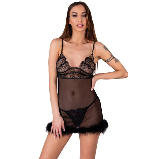 LIVCO CORSETTI FASHION - ZERUNAM SET BABYDOLL + BLACK THONG - Kink&Play