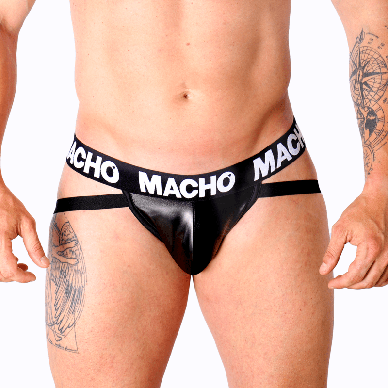 MACHO - MX25NC JOCK BLACK LEATHER S - Kink&Play