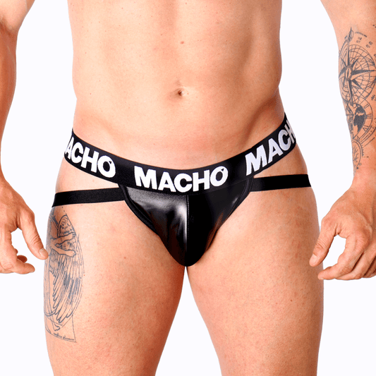 MACHO - MX25NC JOCK BLACK LEATHER S - Kink&Play