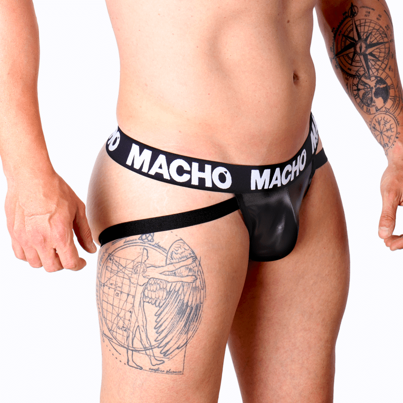MACHO - MX25NC JOCK BLACK LEATHER S - Kink&Play