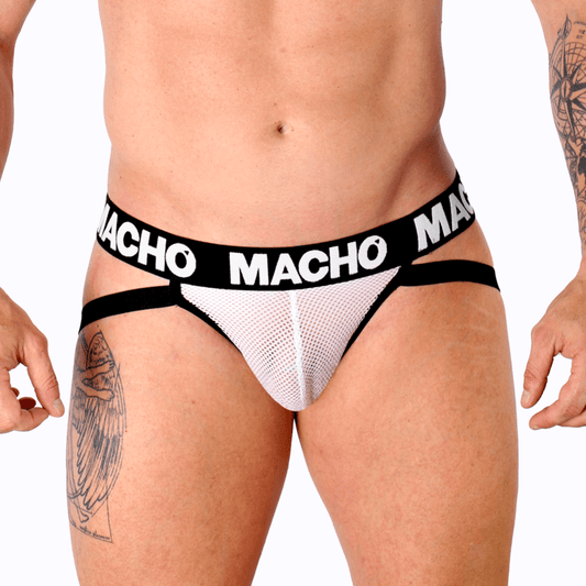 MACHO - MX26X1 JOCK GRID WHITE S - Kink&Play