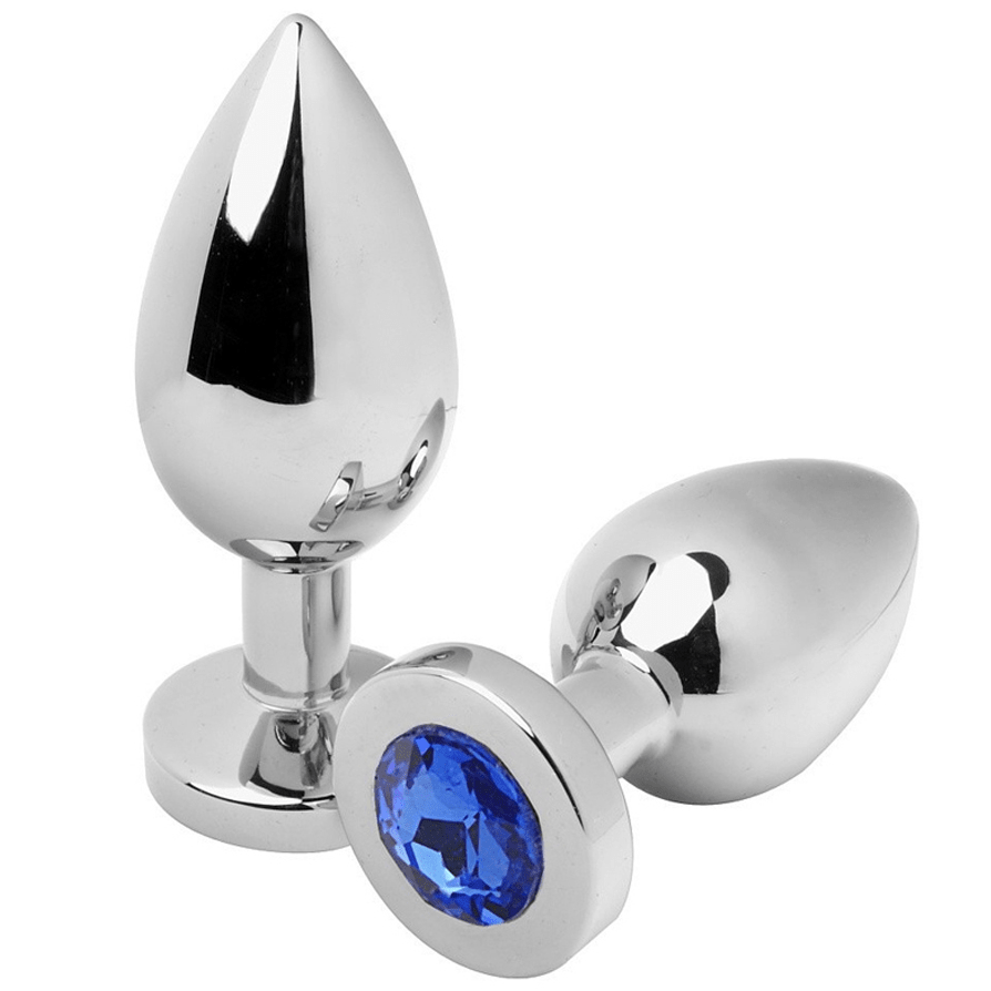 METAL HARD - ANAL PLUG DIAMOND BLUE MEDIUM 7.62CM - Kink&Play