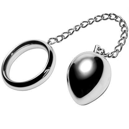 METAL HARD - COCK RING 50MM + CHAIN WITH METAL BALL - Kink&Play