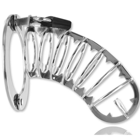 METAL HARD - PENIS CAGE WITH SECURITY LOCK 14 CM - Kink&Play