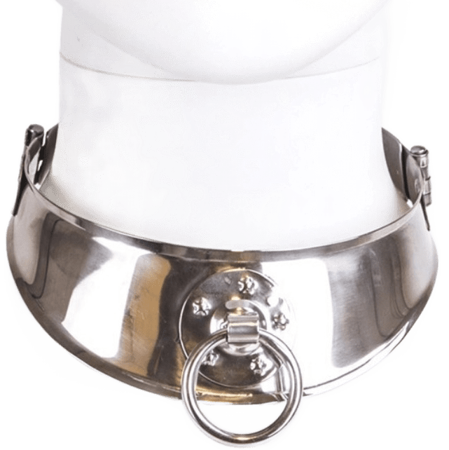 METAL HARD - RESTRAINT COLLAR WITH RING - Kink&Play