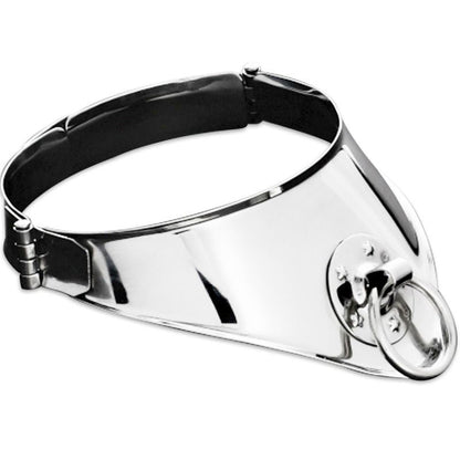 METAL HARD - RESTRAINT COLLAR WITH RING AND PADLOCK 12.5 CM - Kink&Play