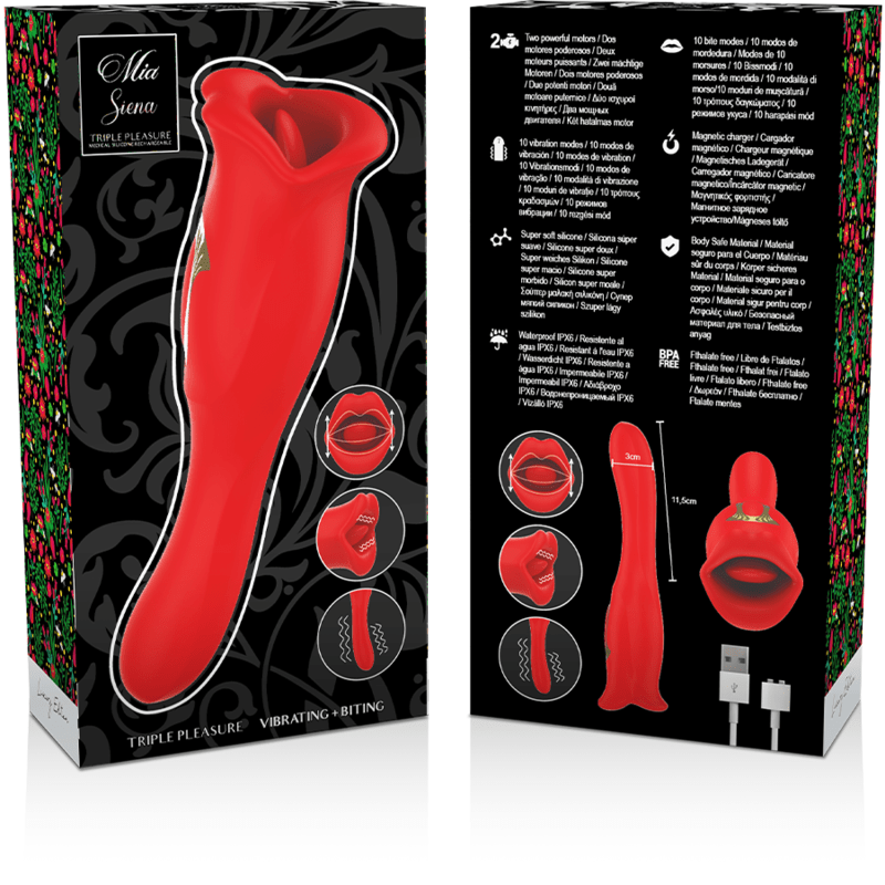 MIA - SIENA TRIPLE PLEASURE VIBRATING + BITING - Kink&Play