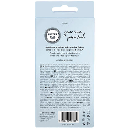 MISTER SIZE - CONDOM SIZE M 53 MM (10 UNITS) - Kink&Play