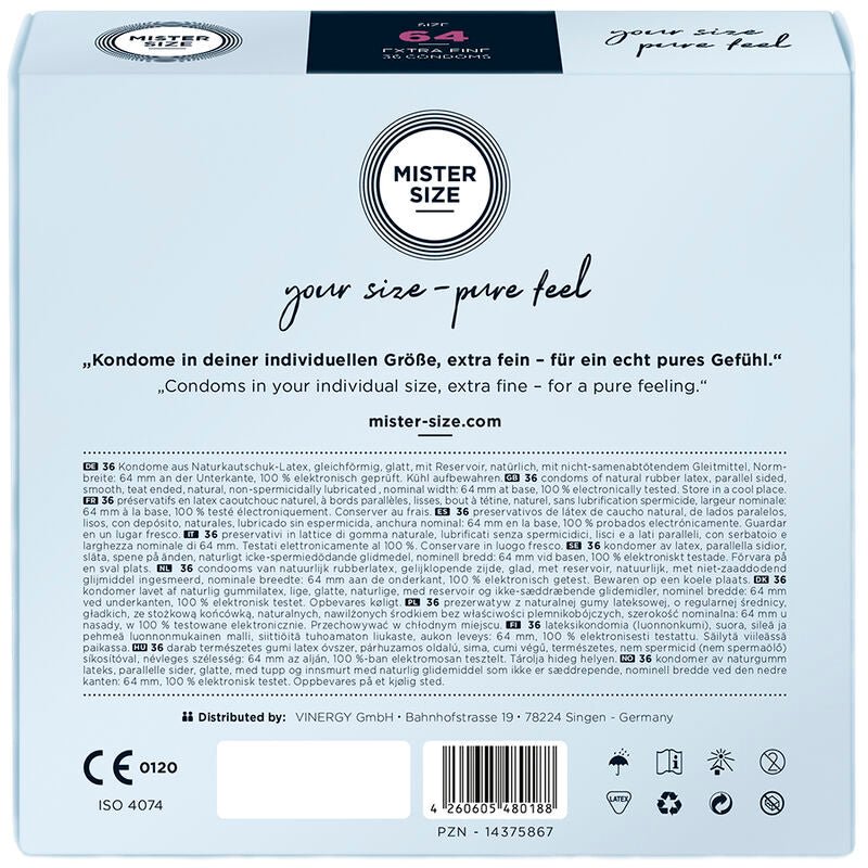 MISTER SIZE - CONDOMS SIZE XXL 64 MM (36 UNITS) - Kink&Play
