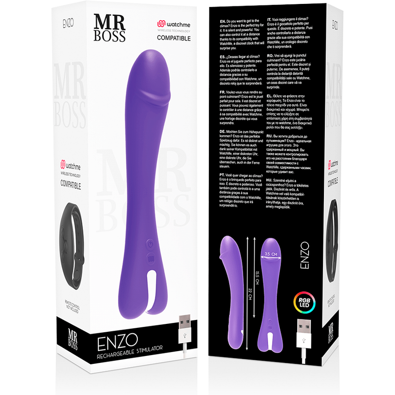 MR BOSS - ENZO VIBRATOR WATCHME WIRELESS TECHONOLOGY COMPATIBLE - Kink&Play