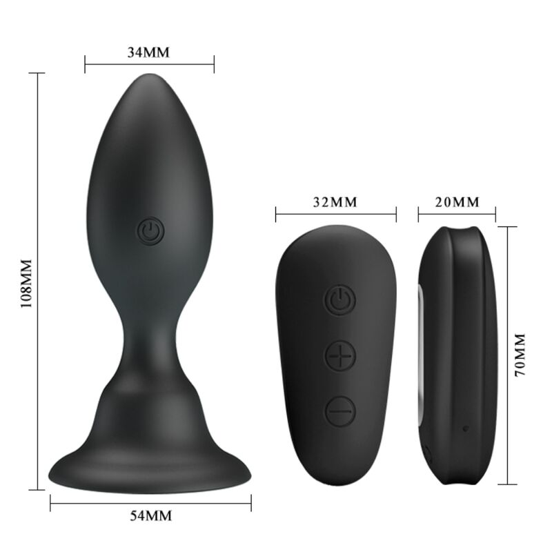 MR PLAY - ANAL PLUG WITH VIBRATION BLACK REMOTE CONTROL - Kink&Play