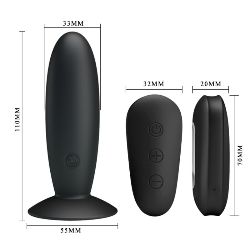 MR PLAY - ANAL PLUG WITH VIBRATION BLACK REMOTE CONTROL - Kink&Play