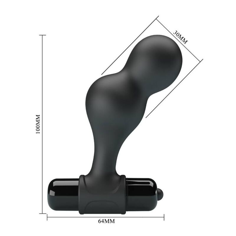 MR PLAY - BLACK SILICONE VIBRATOR ANAL PLUG - Kink&Play