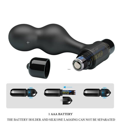 MR PLAY - BLACK SILICONE VIBRATOR ANAL PLUG - Kink&Play