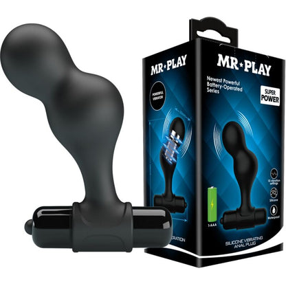MR PLAY - BLACK SILICONE VIBRATOR ANAL PLUG - Kink&Play