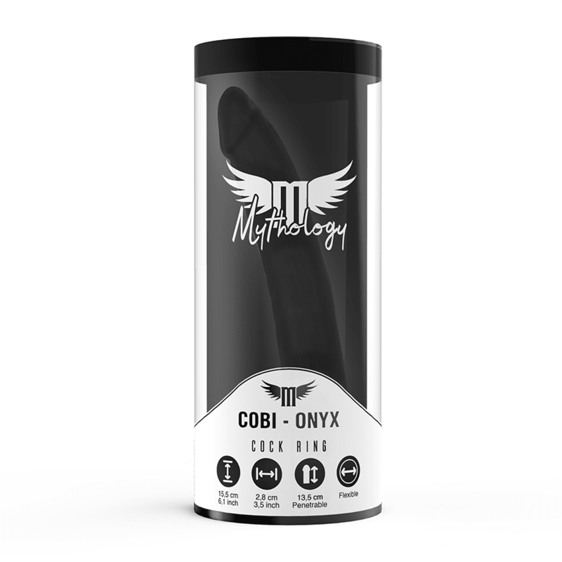 MYTHOLOGY - COBI ONYX ANAL DILDO WITH COCK AND TESTICLE RING 13 SILICONE CM - Kink&Play