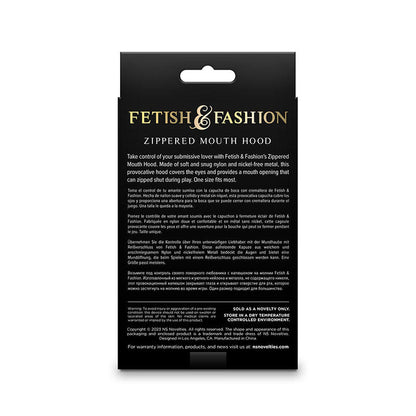 NS NOVELTIES - FETISH & FASHION CLOSED ZIPPERED MOUTH HOOD NYLON WHITE - Kink&Play