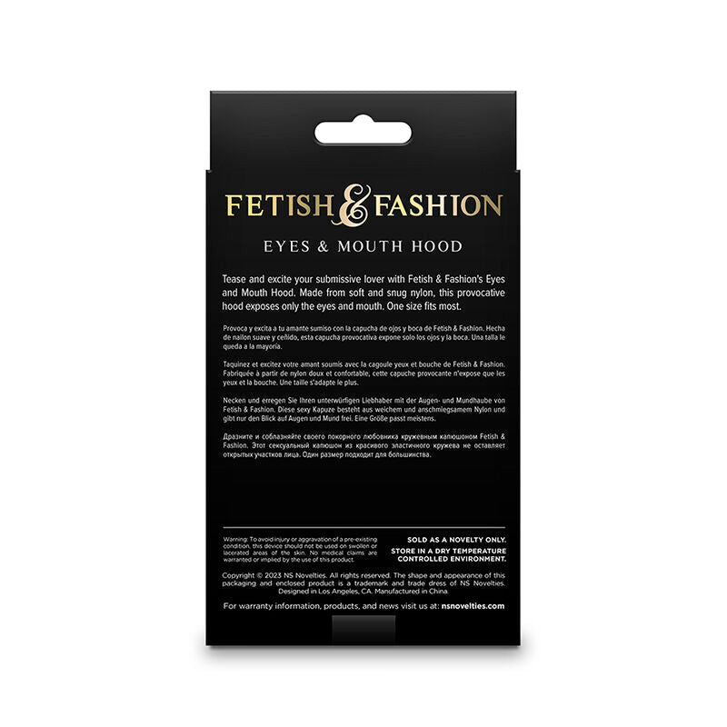 NS NOVELTIES - FETISH & FASHION EYES AND MOUTH HOOD NYLON WHITE - Kink&Play