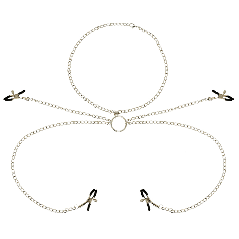 OHMAMA FETISH 4 NIPPLE CLAMPS WITH CHAIN NECKLACE - Kink&Play