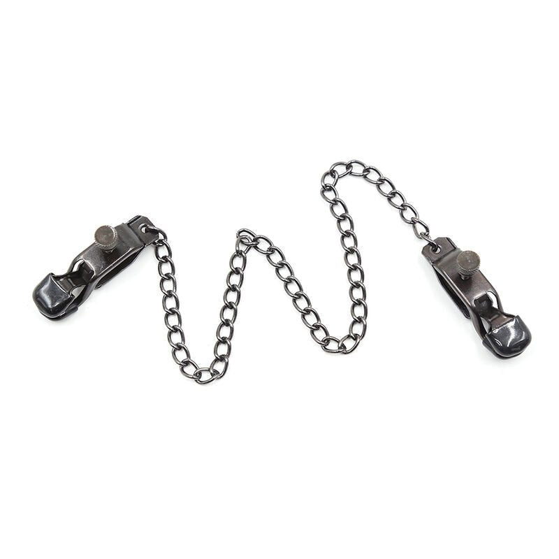 OHMAMA FETISH - METAL CLAMPS WITH BLACK CHAIN - Kink&Play