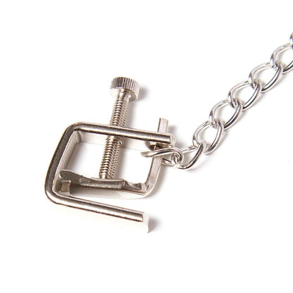 OHMAMA FETISH - METAL SCREW CLAMPS WITH CHAIN - Kink&Play
