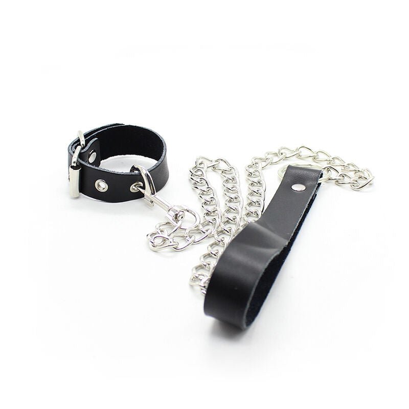 OHMAMA FETISH - PENIS NECKLACE AND LEATHER STRAP WITH METAL CHAIN - Kink&Play