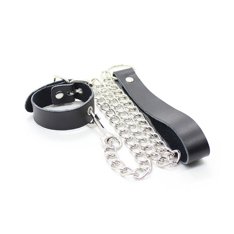 OHMAMA FETISH - PENIS NECKLACE AND LEATHER STRAP WITH METAL CHAIN - Kink&Play