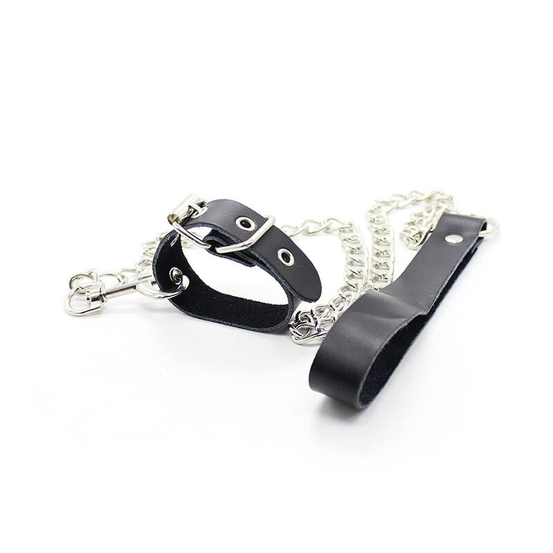 OHMAMA FETISH - PENIS NECKLACE AND LEATHER STRAP WITH METAL CHAIN - Kink&Play