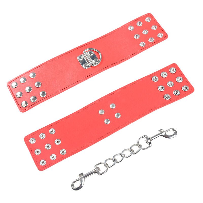 OHMAMA FETISH - RED HANDCUFFS WITH SNAP CLOSURE - Kink&Play