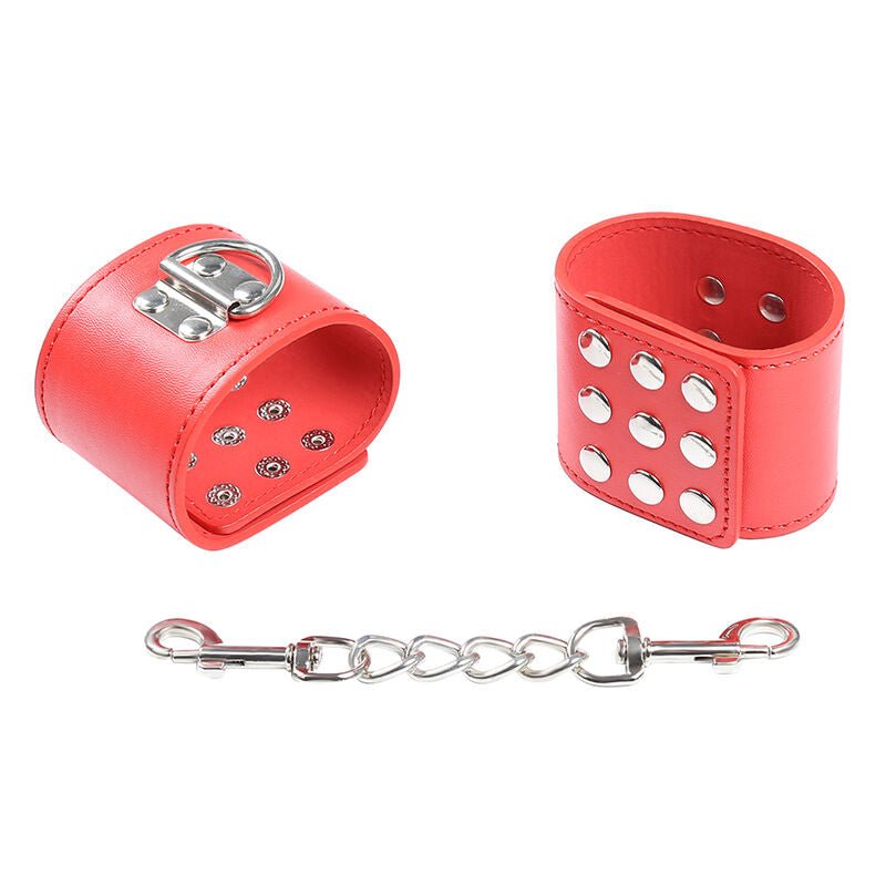 OHMAMA FETISH - RED HANDCUFFS WITH SNAP CLOSURE - Kink&Play