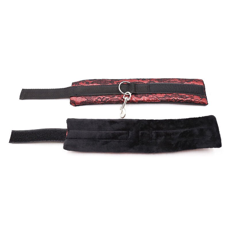 OHMAMA FETISH - VELVET HANDCUFFS WITH NYLON TAPE - Kink&Play