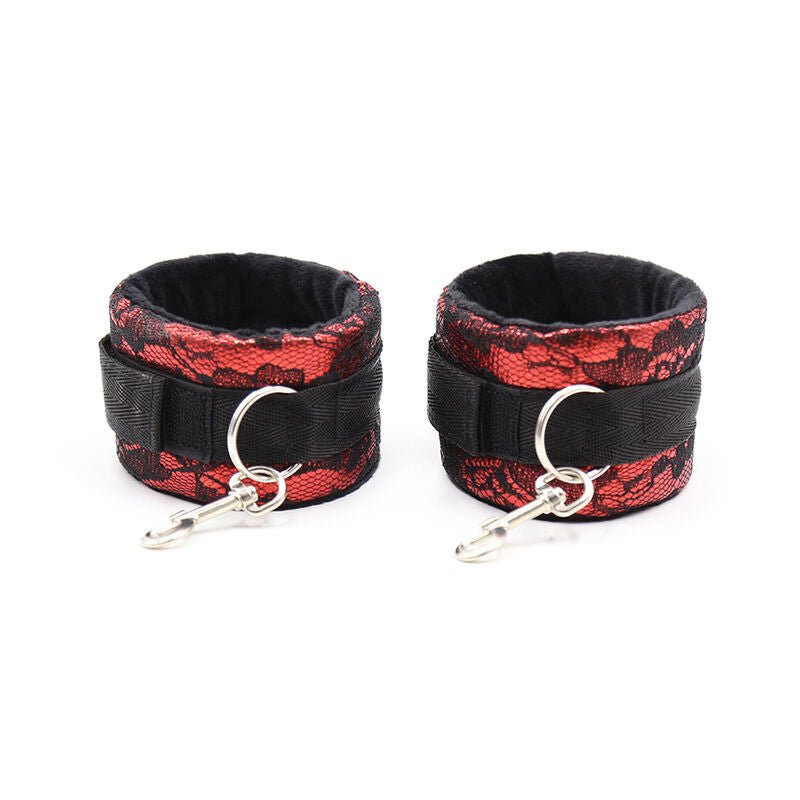 OHMAMA FETISH - VELVET HANDCUFFS WITH NYLON TAPE - Kink&Play