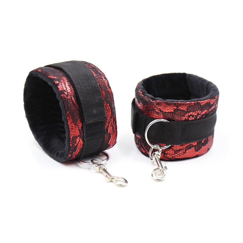 OHMAMA FETISH - VELVET HANDCUFFS WITH NYLON TAPE - Kink&Play