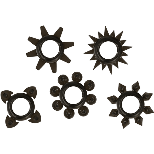 OHMAMA - SET OF 5 SILICONE TESTICLE AND PENIS RINGS - Kink&Play