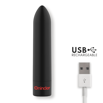 ONINDER - BERLIN BULLET VIBRATOR BLACK 9 MODES 8.5 X 2 CM - FREE APP - Kink&Play