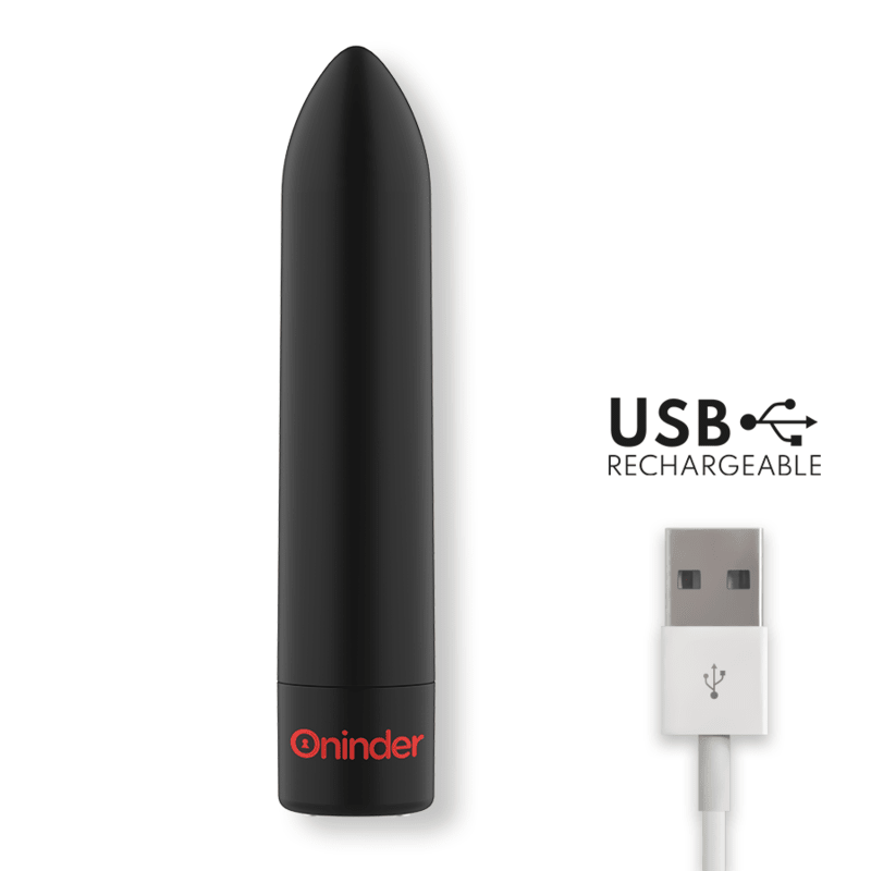 ONINDER - BERLIN BULLET VIBRATOR BLACK 9 MODES 8.5 X 2 CM - FREE APP - Kink&Play