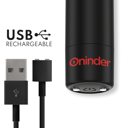 ONINDER - BERLIN BULLET VIBRATOR BLACK 9 MODES 8.5 X 2 CM - FREE APP - Kink&Play