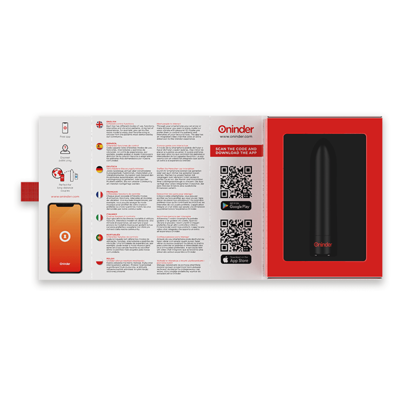 ONINDER - BERLIN BULLET VIBRATOR BLACK 9 MODES 8.5 X 2 CM - FREE APP - Kink&Play