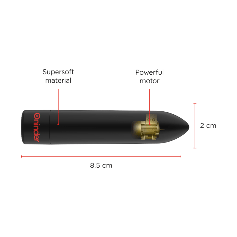 ONINDER - BERLIN BULLET VIBRATOR BLACK 9 MODES 8.5 X 2 CM - FREE APP - Kink&Play