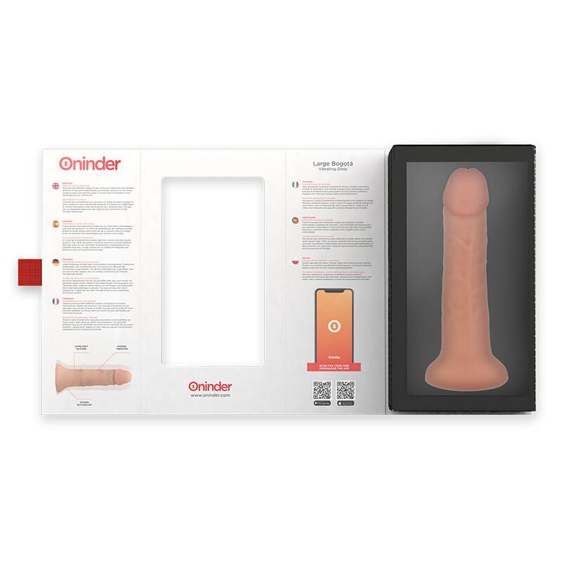 ONINDER - LARGE BOGOTÁ VIBRATOR DILDO 9 SPEEDS NATURAL 22 CM - O - 4.5 CM - FREE APP - Kink&Play